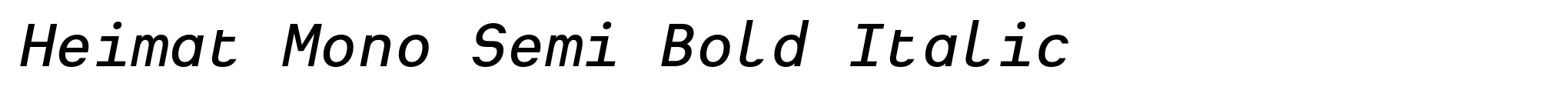 Heimat Mono Semi Bold Italic image